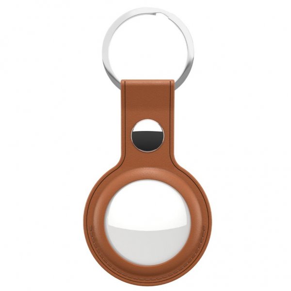 KeyBudz AirTag Hållare Läder Brun