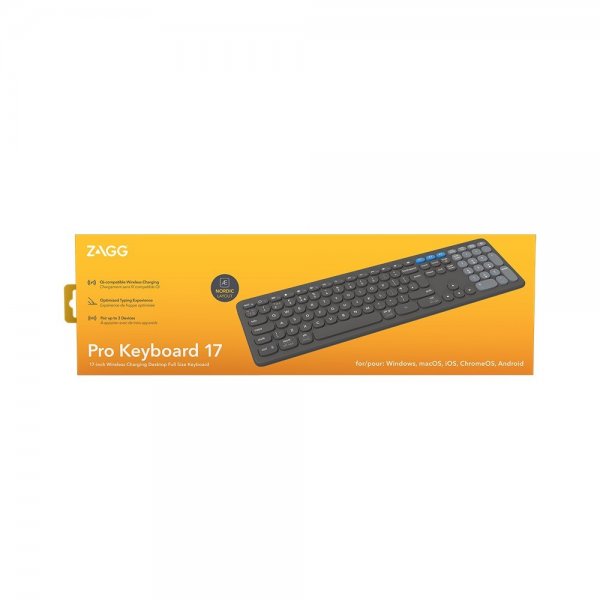 ZAGG Trådlöst Tangentbord Pro Keyboard 17 Nordic Charcoal