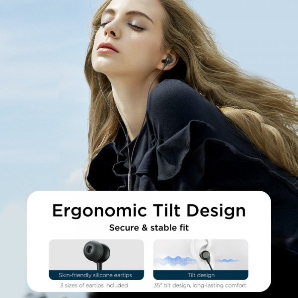 Joyroom Trådade Hörlurar EC06 USB-C Svart