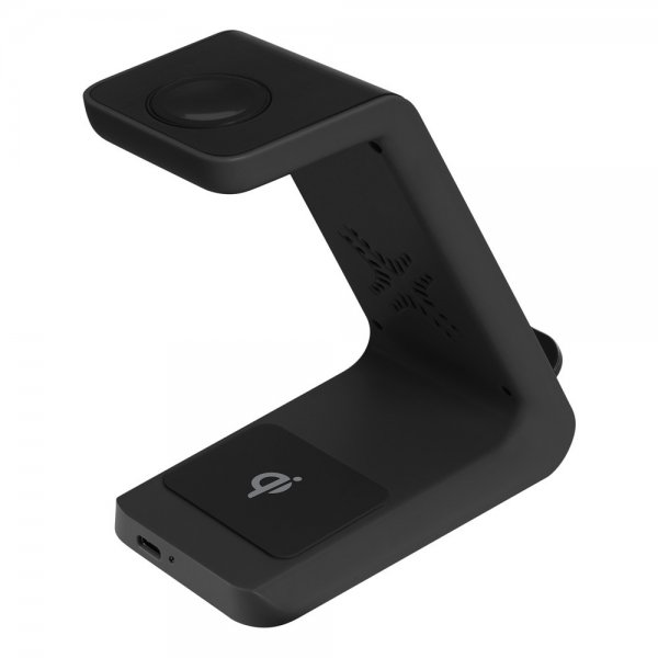 Deltaco Trådlös Laddare 3-in-1 Wireless Charger Svart