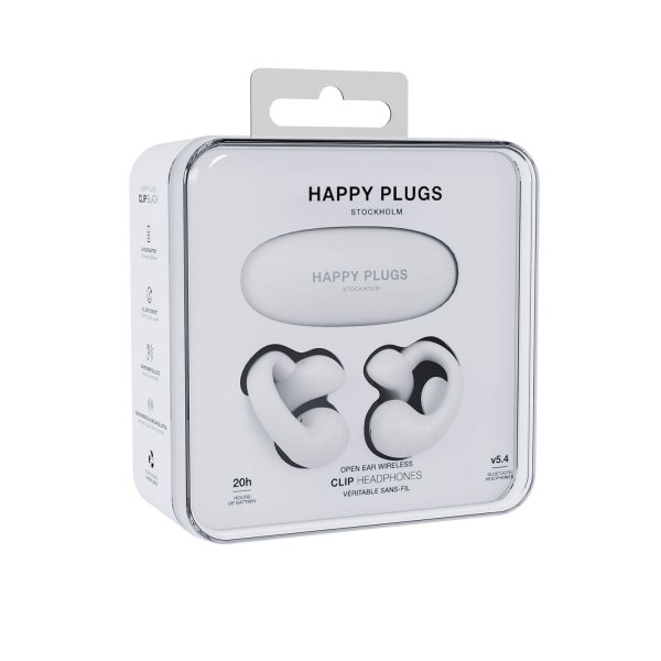 Happy Plugs Trådlösa Hörlurar Clip Open Ear Wireless Vit