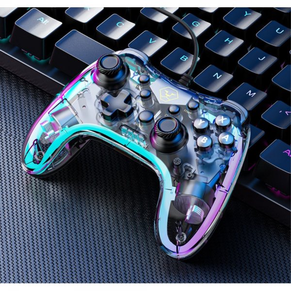 Aolion Transparent Spelkontroll Nintendo Switch/PC Trådad RGB