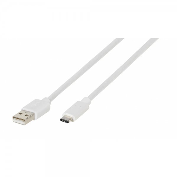 Vivanco Type C till USB 2.0 Kabel 2 Meter Vit