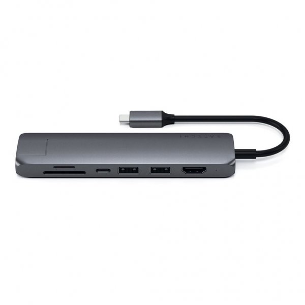 Satechi Slim USB-C MultiPort med Ethernet Space Grey
