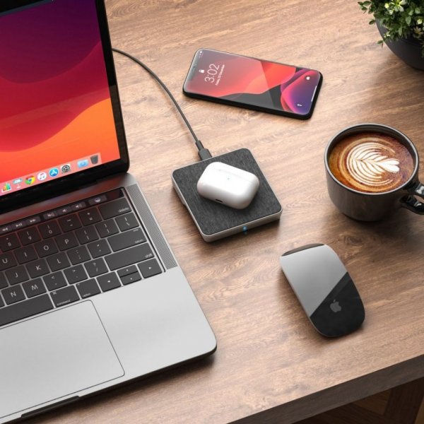 ALOGIC Trådlös Laddare Qi laddning 10W - med USB-A till USB-C kabel Silver