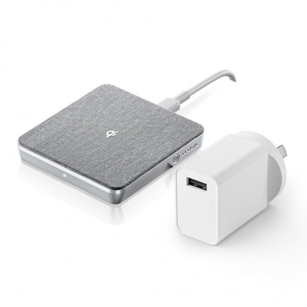 ALOGIC Trådlös Laddare Qi laddning 10W - med USB-A till USB-C kabel Silver