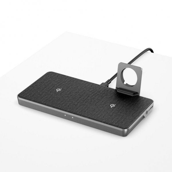 ALOGIC Ultra Power 3-i-1 Trådlös Dubbel Laddningsstation med Apple Watch-hållare