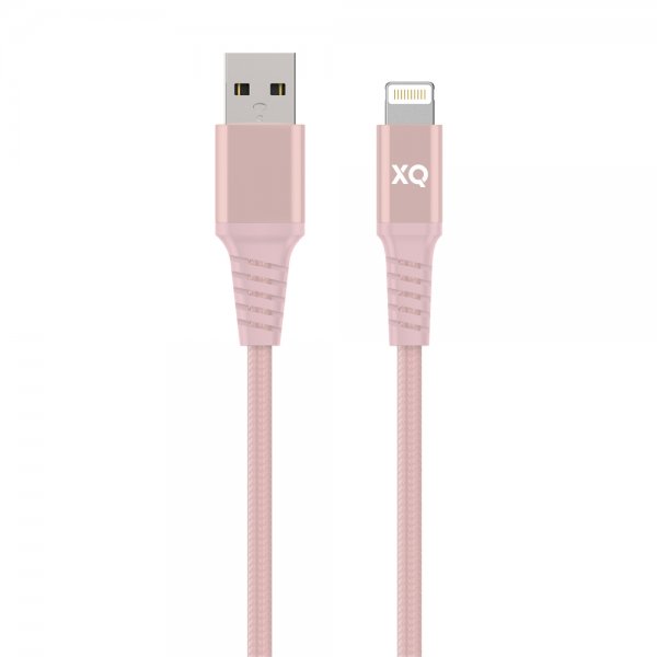 Xqisit USB till Lightning Kabel Flätad Extra Stark 2 m Roseguld