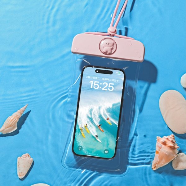Vattentålig Pouch IPX8 Teddybjörn Rosa