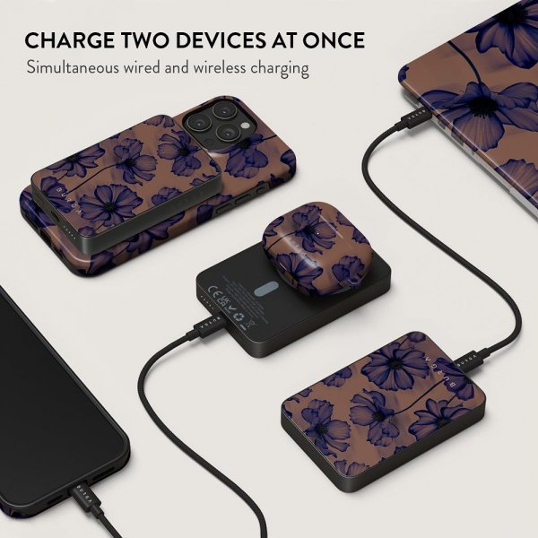 Burga Powerbank MagSafe 5000 mAh Velvet Night Metallgrå