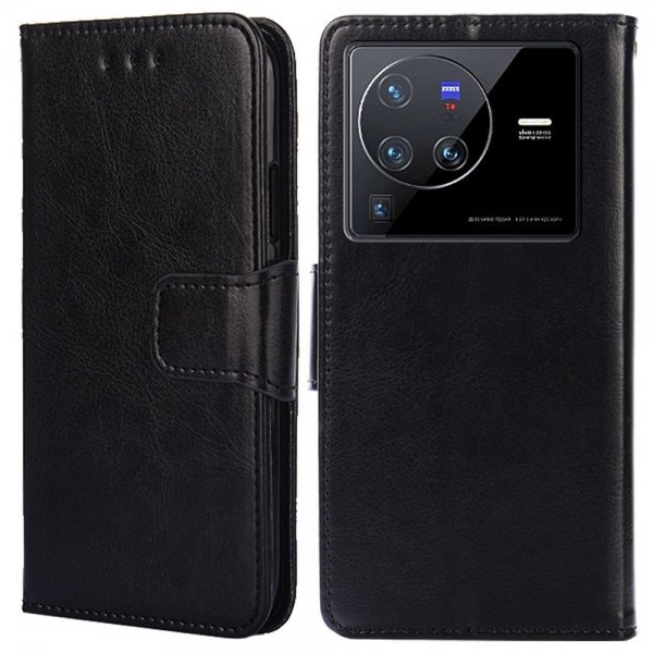 Vivo X80 Pro Fodral med Kortfack Svart