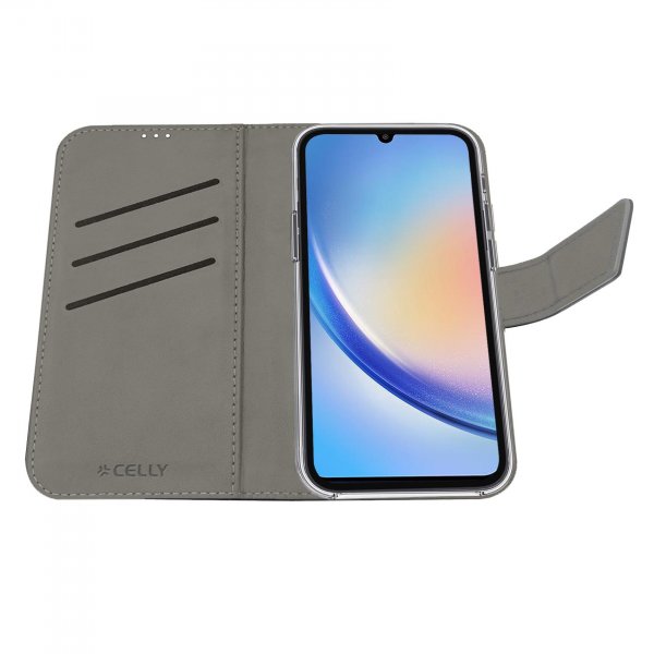 Celly Samsung Galaxy A35 Fodral Wally Wallet Case Svart