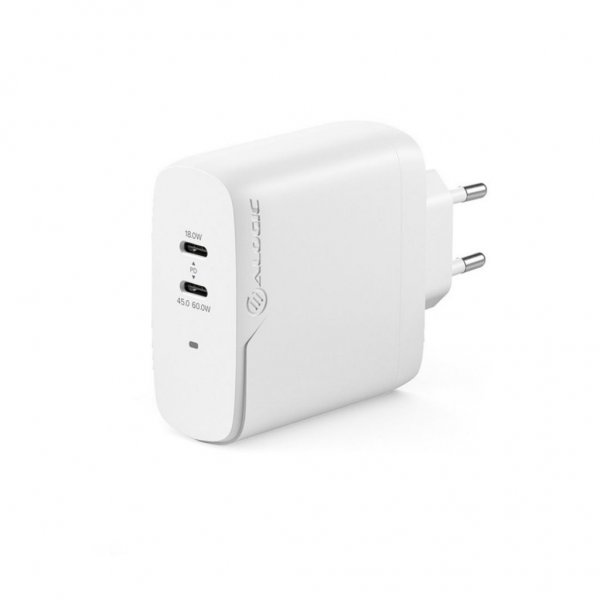 ALOGIC Rapid Power 2-ports (45+18W) GaN laddare ink. 2m USB-C laddkabel
