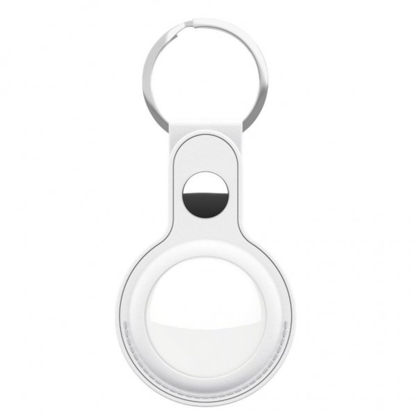 KeyBudz AirTag Hållare Läder 2-pack Vit