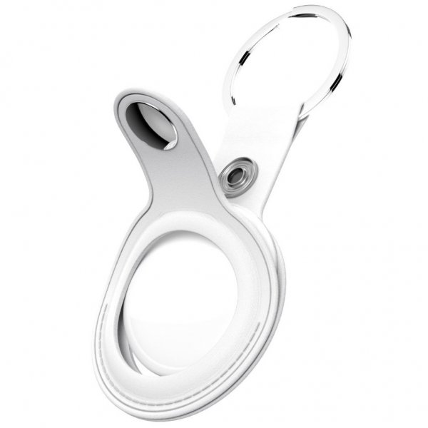 KeyBudz AirTag Hållare Läder Vit