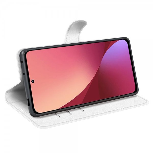 Xiaomi 12/12X Fodral Litchi Vit