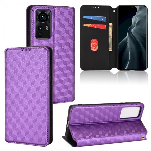 Xiaomi 12 Pro Fodral Rombmönster Lila
