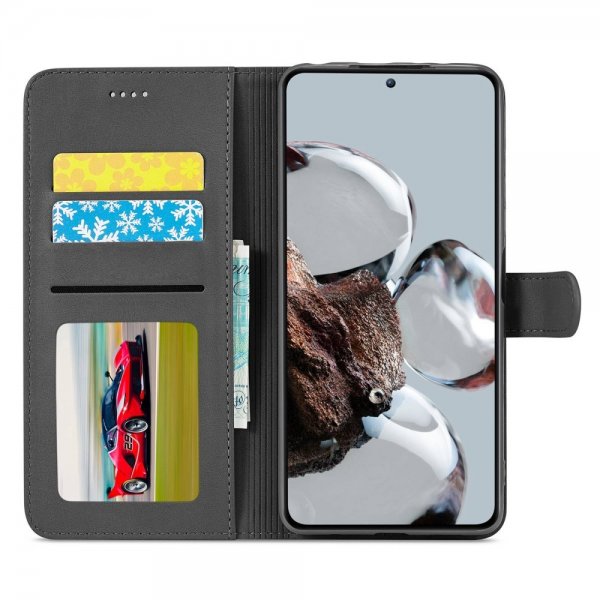 Lc.Imeeke Xiaomi 12T/12T Pro Fodral med Kortfack Stativfunktion Svart