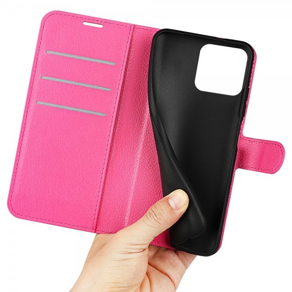 Xiaomi 13 Fodral Litchi Magenta