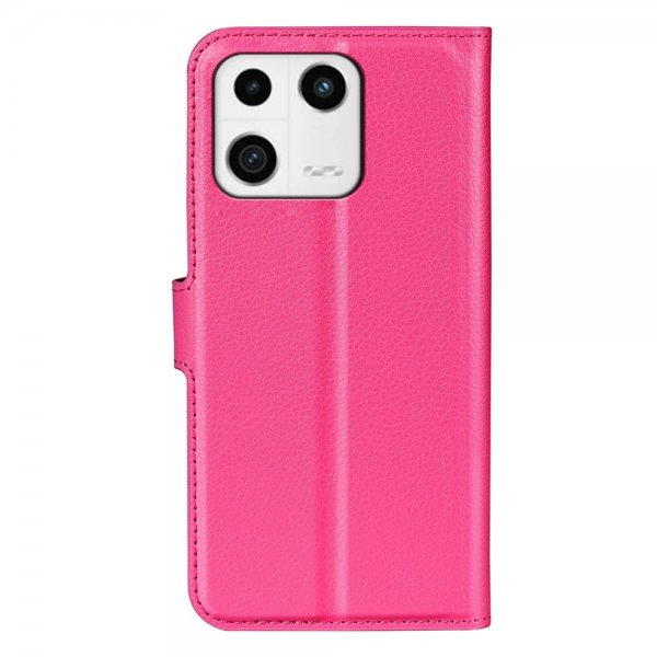 Xiaomi 13 Fodral Litchi Magenta