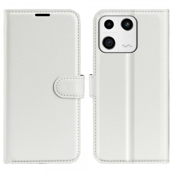 Xiaomi 13 Fodral Litchi Vit