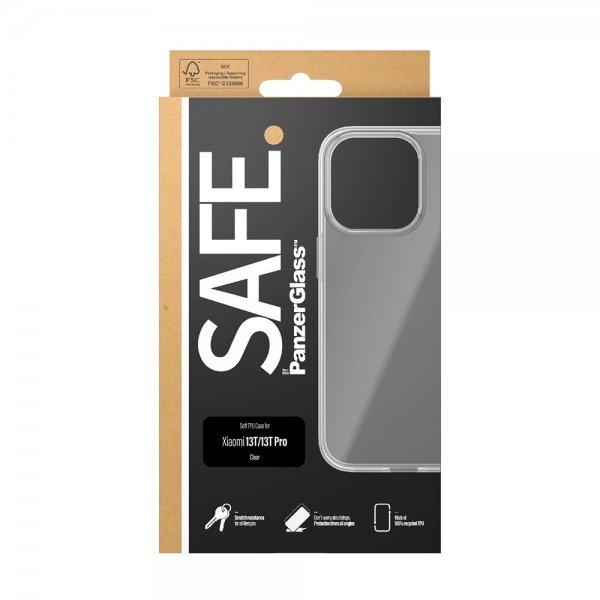 SAFE by PanzerGlass Xiaomi 13T/13T Pro Skal Soft TPU Case Transparent
