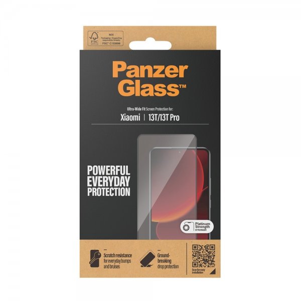PanzerGlass Xiaomi 13T/13T Pro Skärmskydd Ultra-Wide Fit