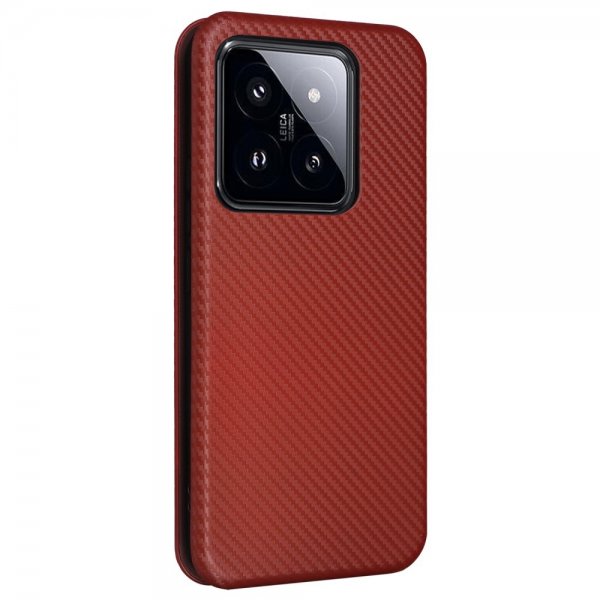 Xiaomi 14 Fodral Kolfibertextur Brun
