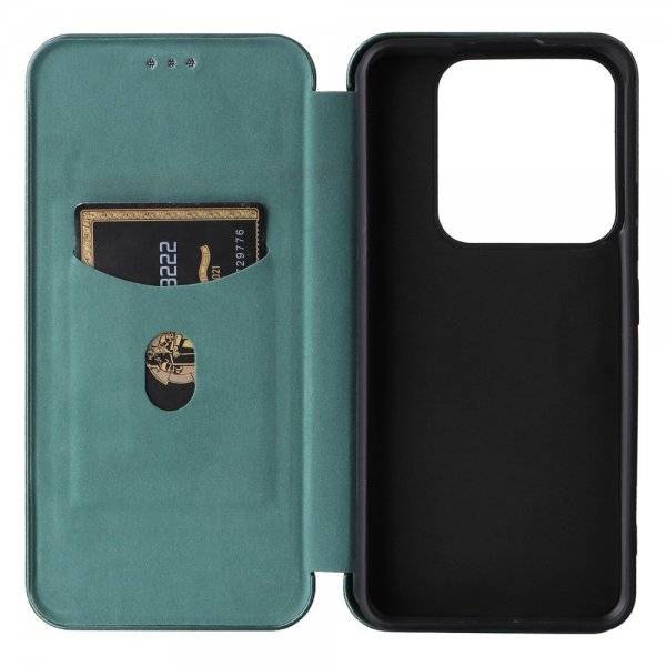 Xiaomi 14 Fodral Kolfibertextur Grön