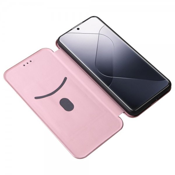 Xiaomi 14 Fodral Kolfibertextur Roseguld