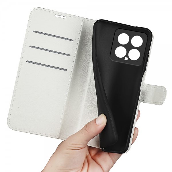 Xiaomi 14 Fodral Litchi Vit