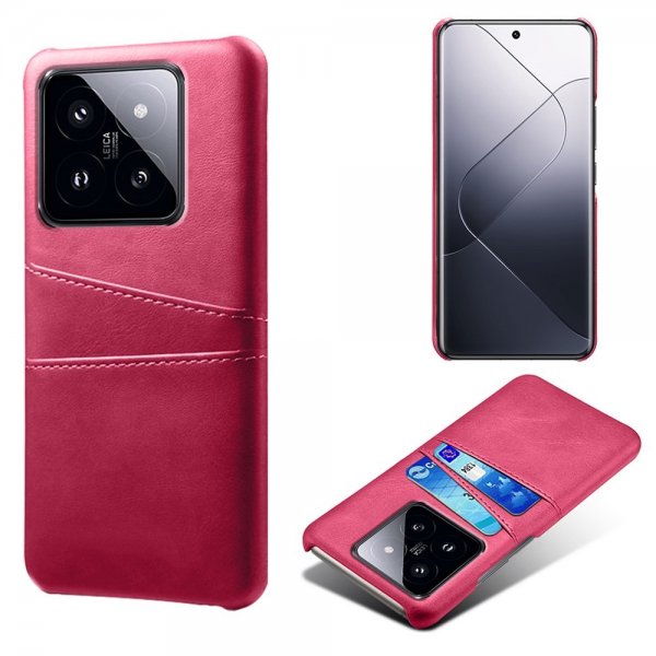 Xiaomi 14 Skal med två Kortfack Magenta
