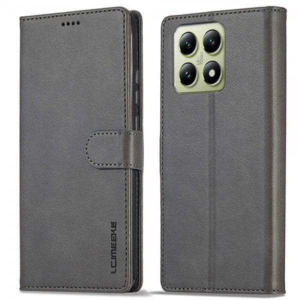 Lc.Imeeke Xiaomi 14T Fodral med Kortfack Stativfunktion Grå