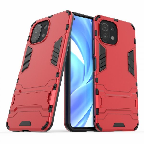 Xiaomi Mi 11 Lite Skal Armor Stativfunktion Röd