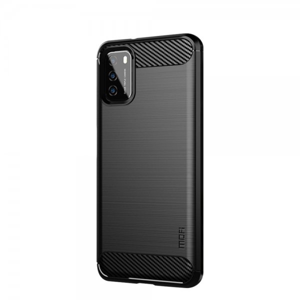 Mofi Xiaomi Poco M3 Skal Borstad Kolfibertextur Svart