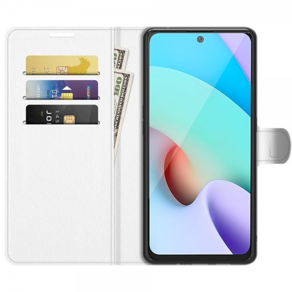 Xiaomi Redmi 10 Fodral Litchi Vit