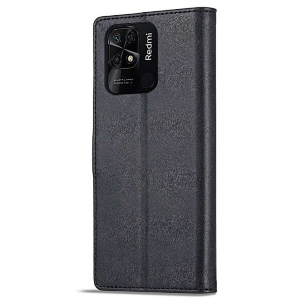 Lc.Imeeke Xiaomi Redmi 10C Fodral med Kortfack Stativfunktion Svart