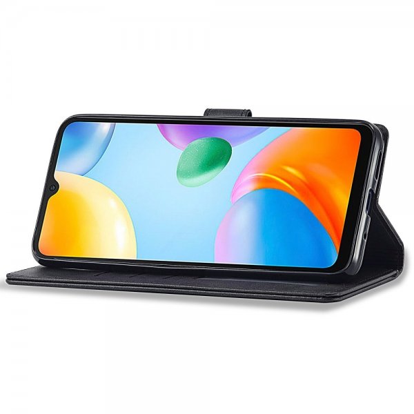 Lc.Imeeke Xiaomi Redmi 10C Fodral med Kortfack Stativfunktion Svart
