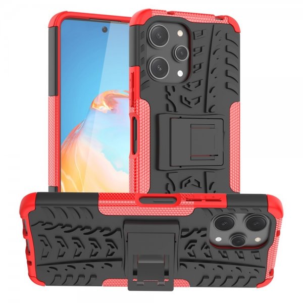 Xiaomi Redmi 12 Skal Däckmönster Stativfunktion Röd