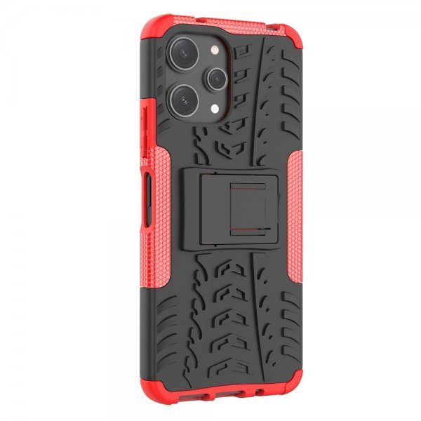 Xiaomi Redmi 12 Skal Däckmönster Stativfunktion Röd