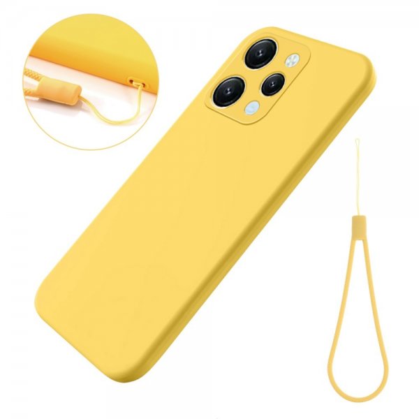 Xiaomi Redmi 12 Skal med Strap Silikon Gul