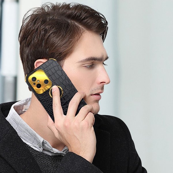 Xiaomi Redmi 12C Skal Krokodilmönster Finger Ring Svart