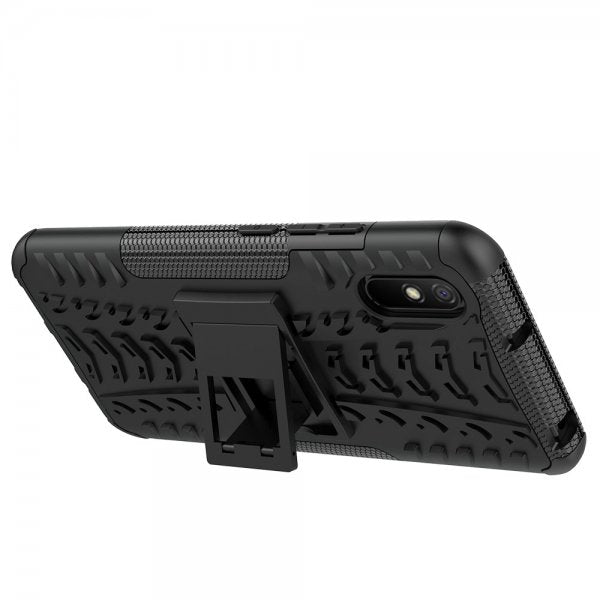Xiaomi Redmi 9A Skal Däckmönster Stativfunktion Svart