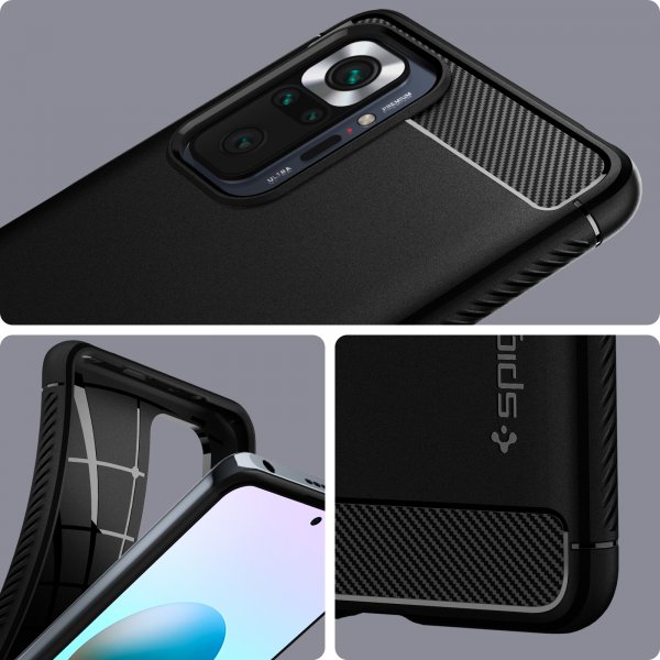 Spigen Xiaomi Redmi Note 10 Pro Skal Rugged Armor Matte Black