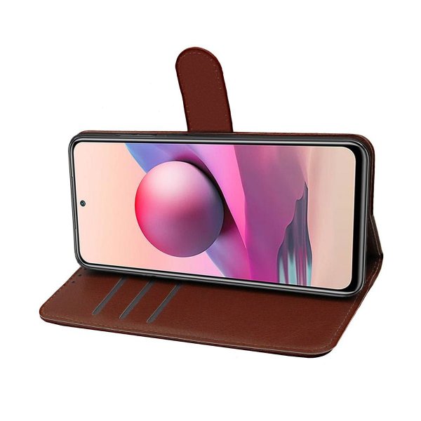 Xiaomi Redmi Note 10 5G Fodral med Stativ Brun