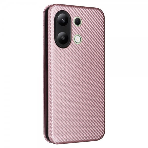 Xiaomi Redmi Note 13 4G Fodral Kolfibertextur Roseguld