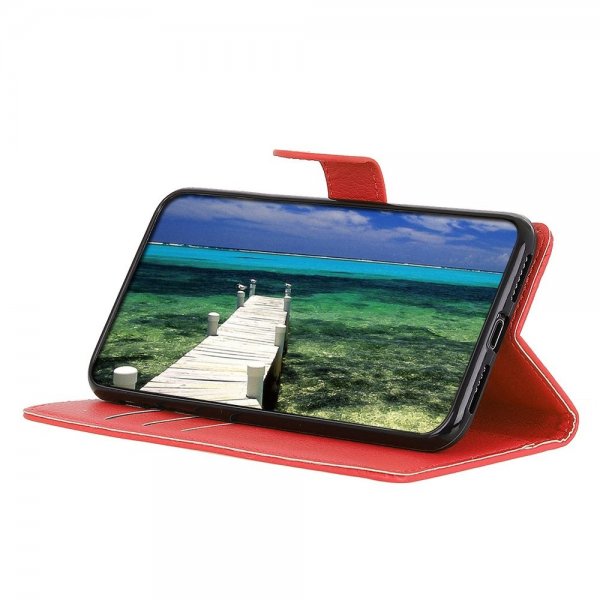 Xiaomi Redmi Note 13 4G Fodral Litchi Röd