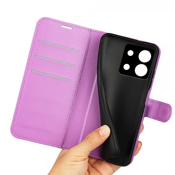 Xiaomi Redmi Note 13 5G Fodral Litchi Lila