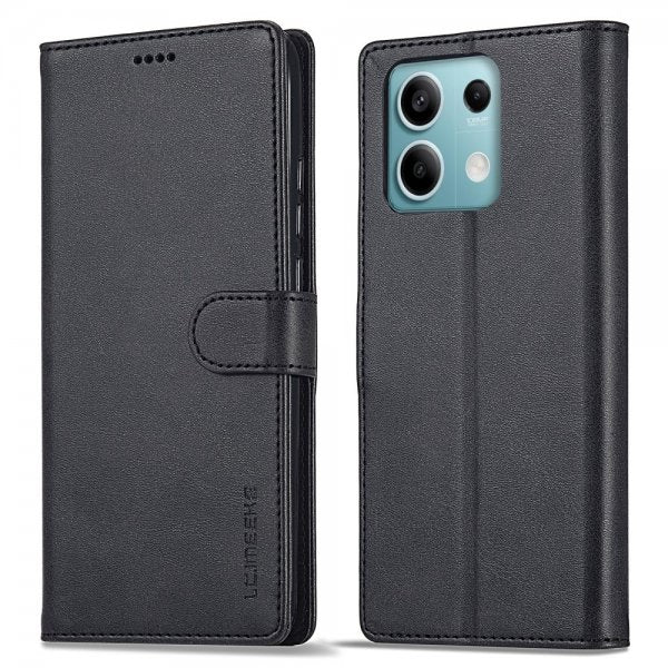 Lc.Imeeke Xiaomi Redmi Note 13 5G Fodral med Kortfack Stativfunktion Svart