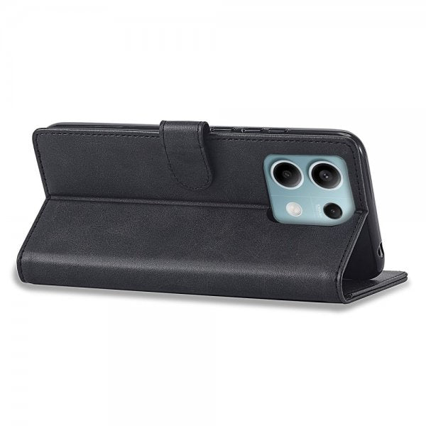 Lc.Imeeke Xiaomi Redmi Note 13 5G Fodral med Kortfack Stativfunktion Svart